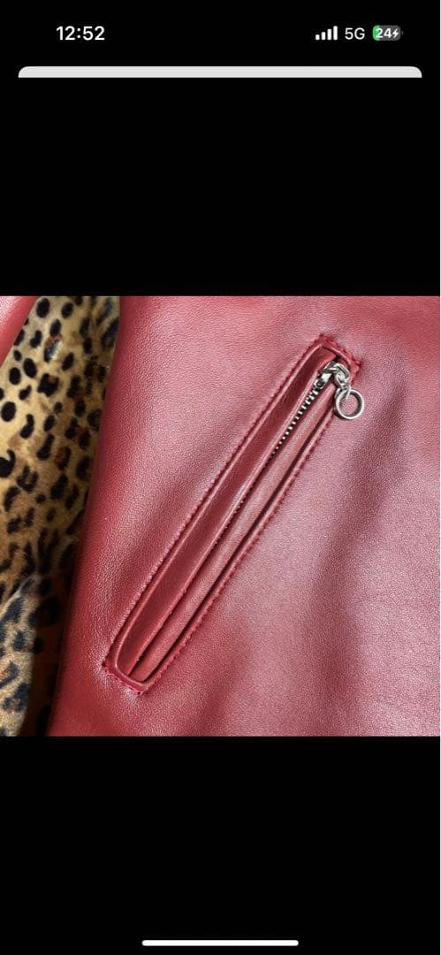 Schott バーガンディ ダブルライダースジャケット 38