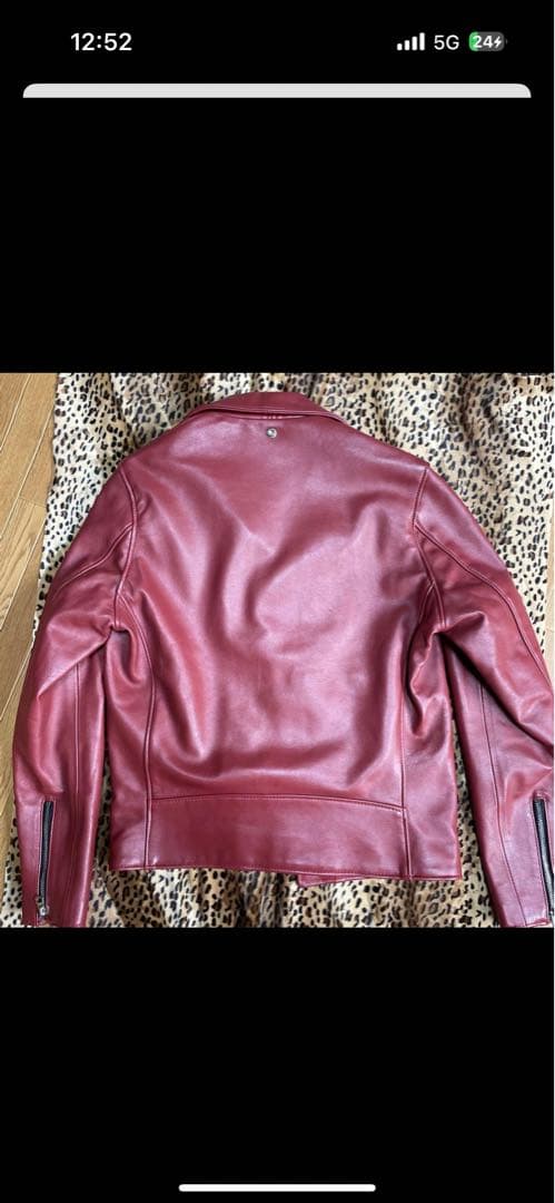 Schott バーガンディ ダブルライダースジャケット 38