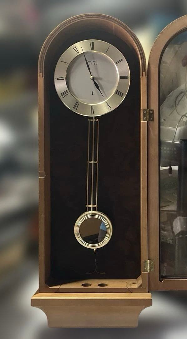 綺麗なSEIKO セイコー　特大　アンティーク振り子掛け時計　エンブレム　高級