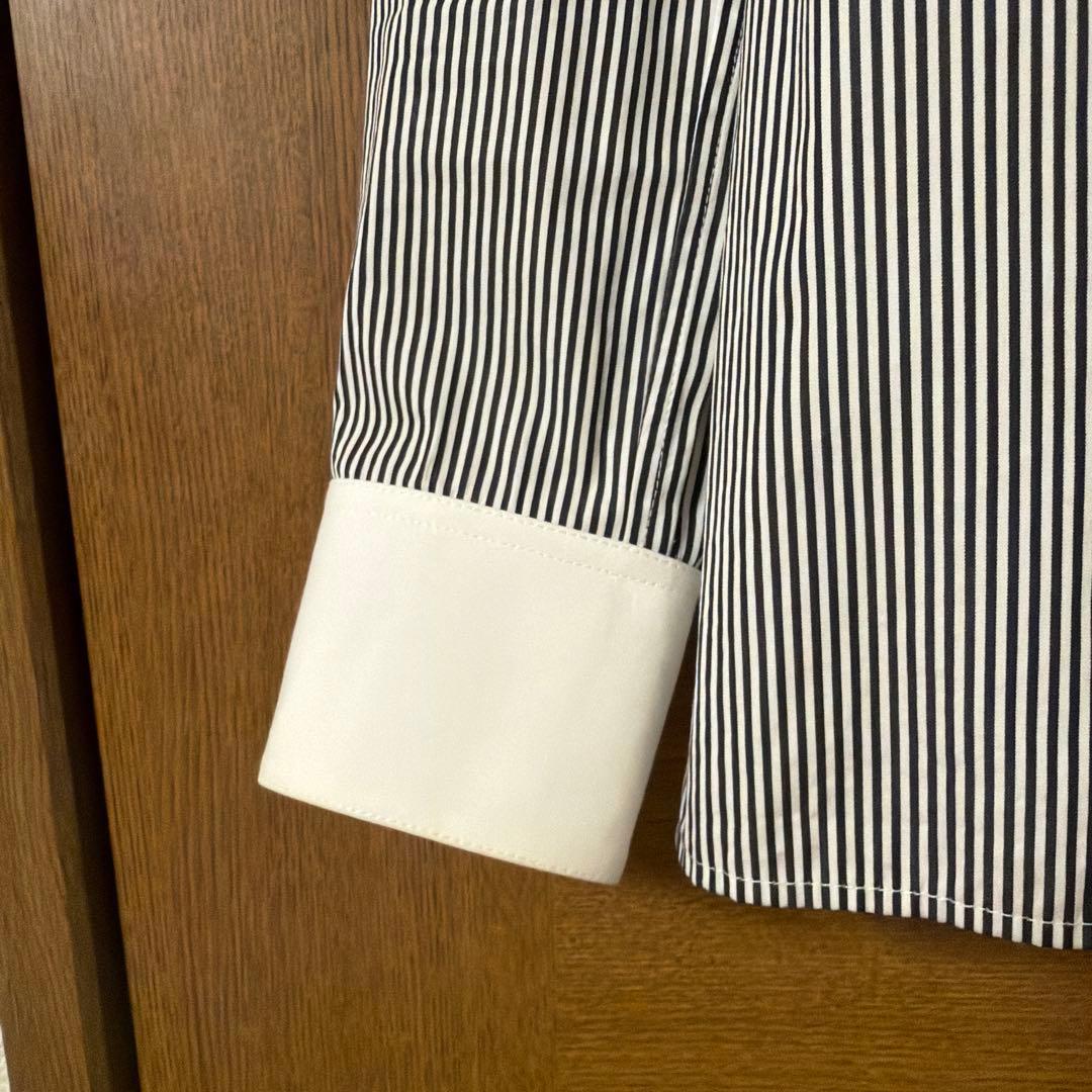 CELINE セリーヌ クレリックシャツ ストライプ 長袖 ホワイト襟 正規品