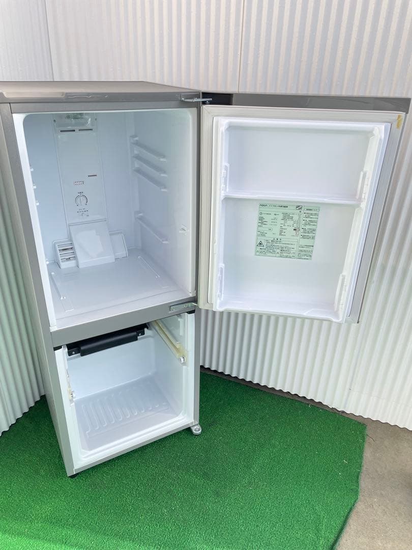 933アクア おしゃれシルバー 2ドア冷蔵庫 126L 右開き 一人暮らし 単身