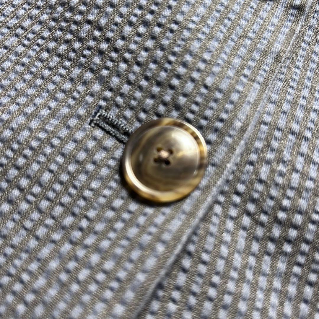 グリーンレーベルリラクシング シアサッカー パンツスーツ セットアップ ネイビー