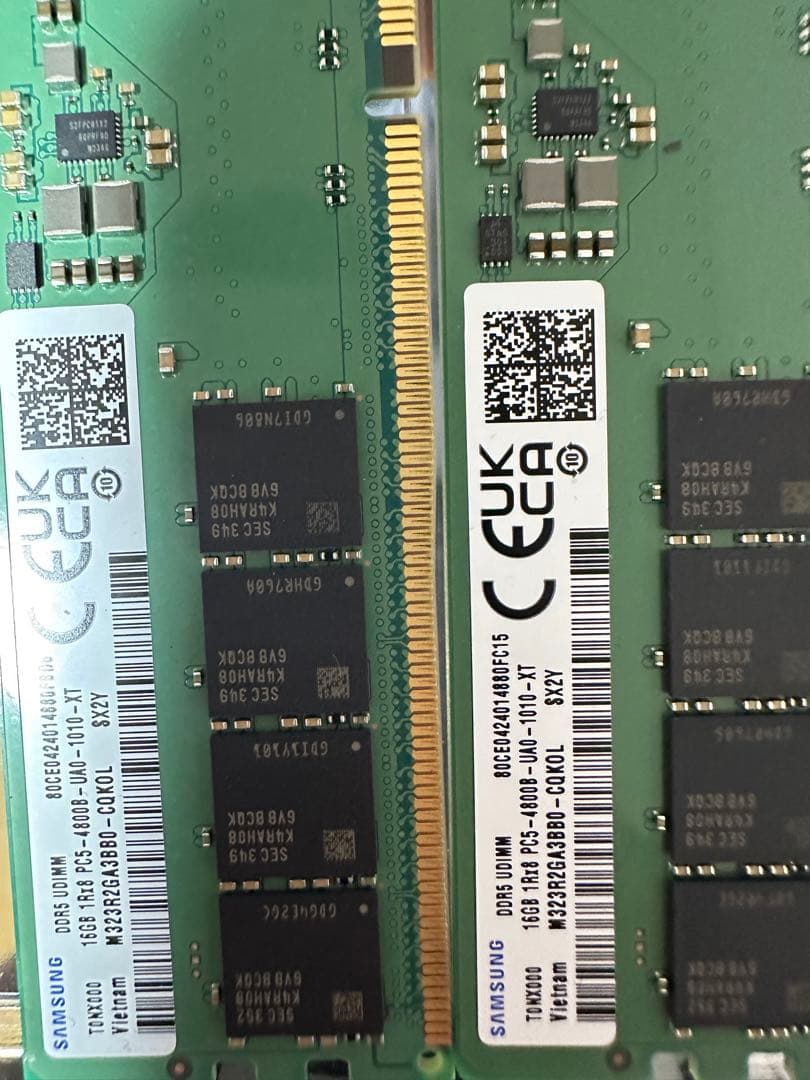 Samsung純正DDR5 32GB（16GB×2）PC5-4800 UDIMM