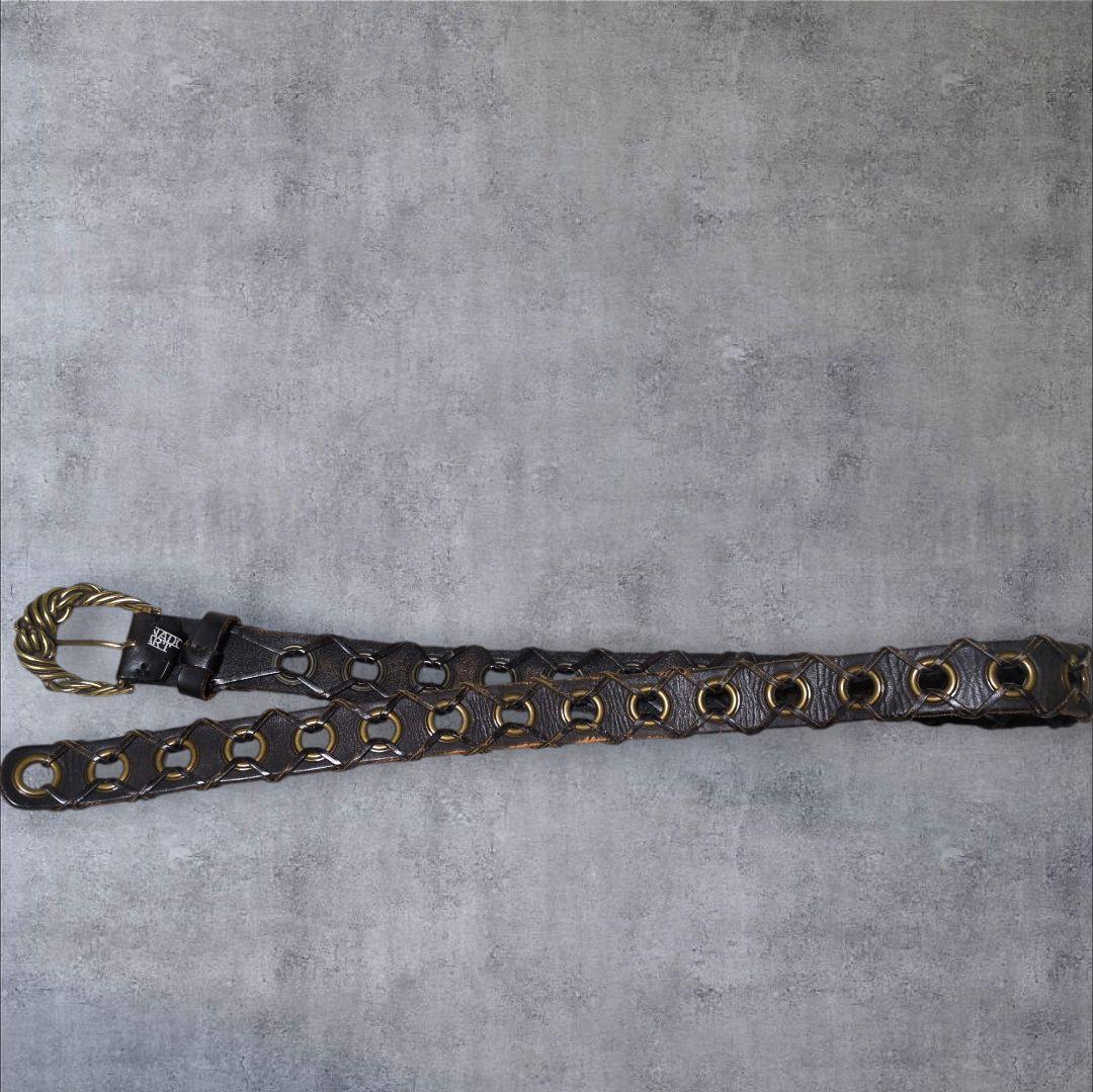 トルネードマート リング ベルト 本革 お兄系 ギャル男 ダークブラウン