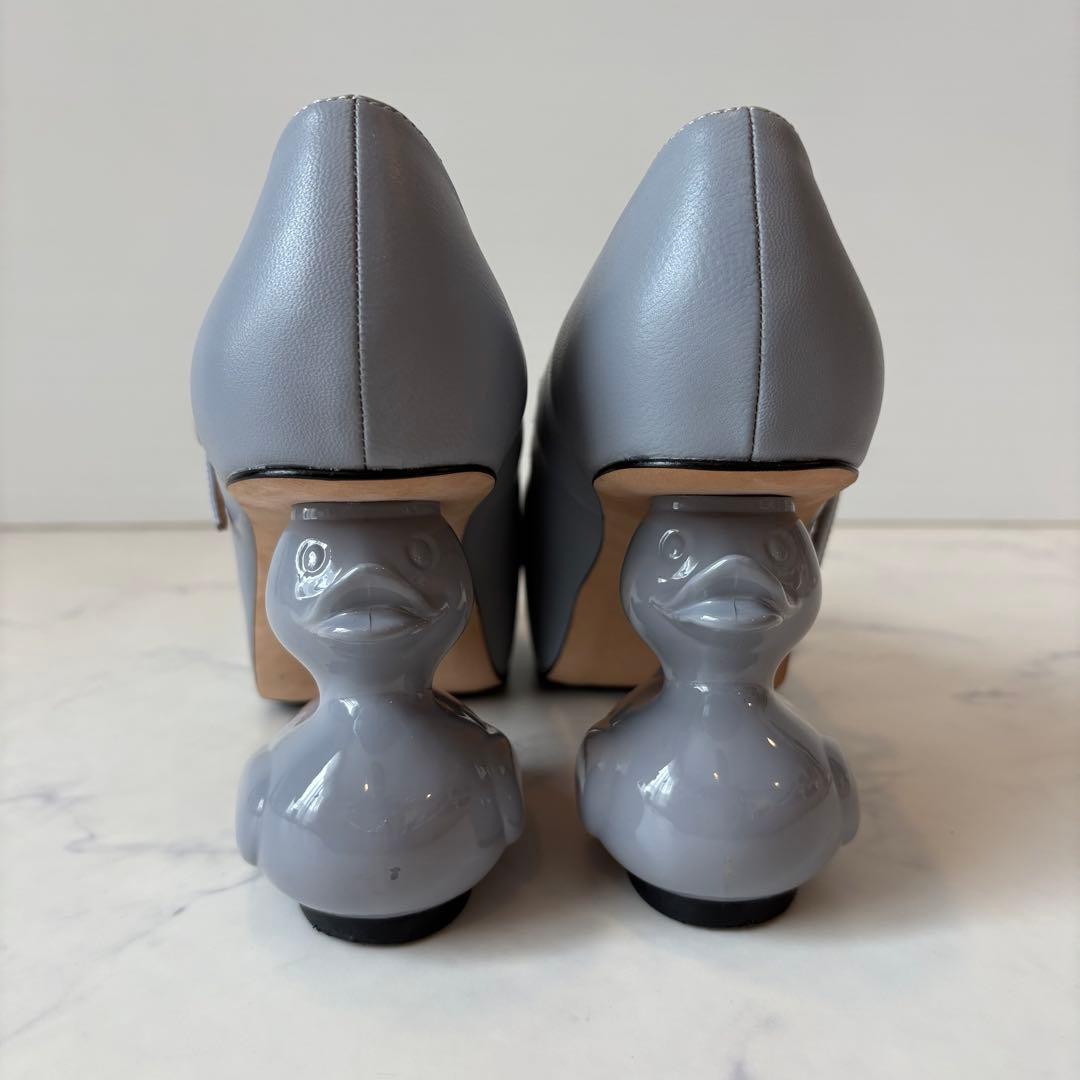 新品 ミハラヤスヒロ 定価4.6万円 ダックヒール パンプス アヒル 24cm