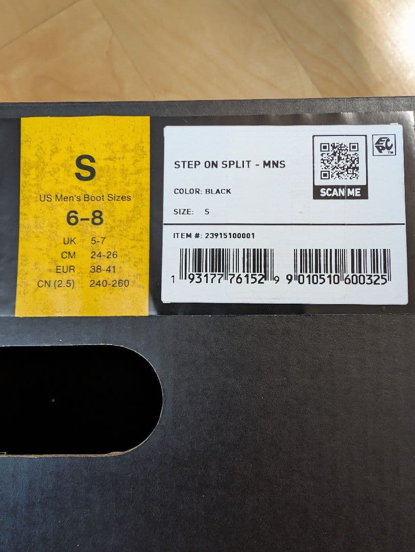 メンズ　バートン ステップオン スプリット バインディング　ブラック　S