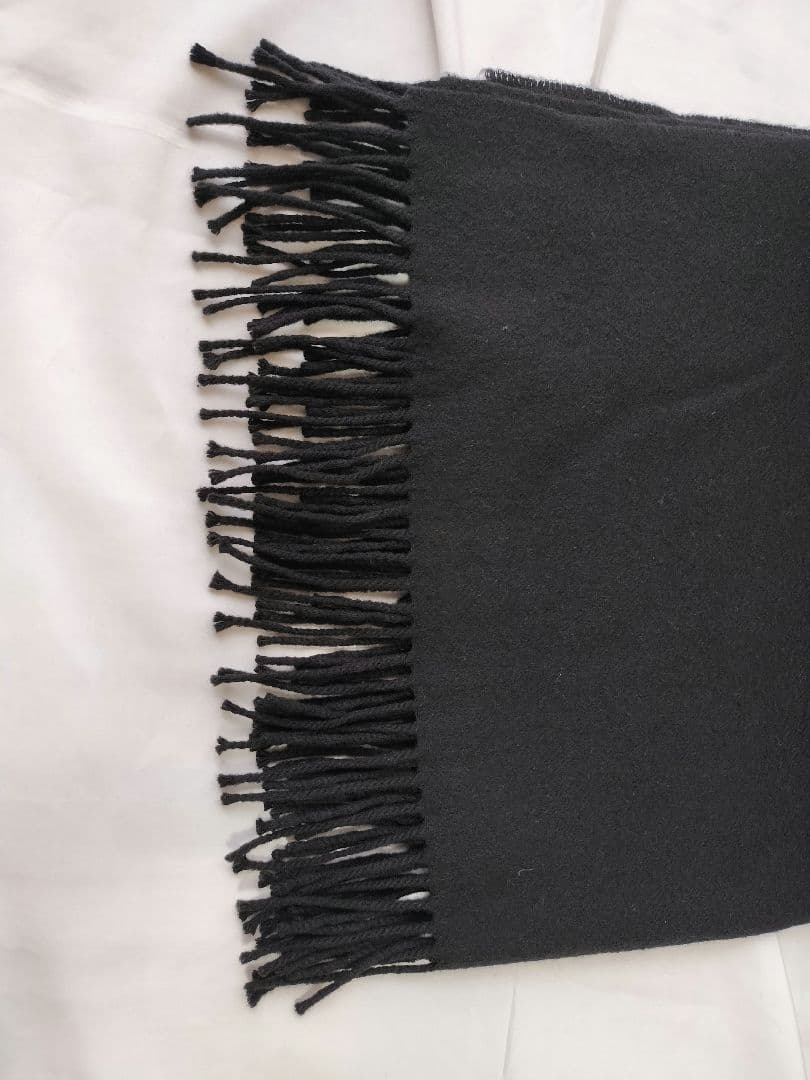 ジョンストンズ　大判カシミヤ100ストール　　　　 ブラック