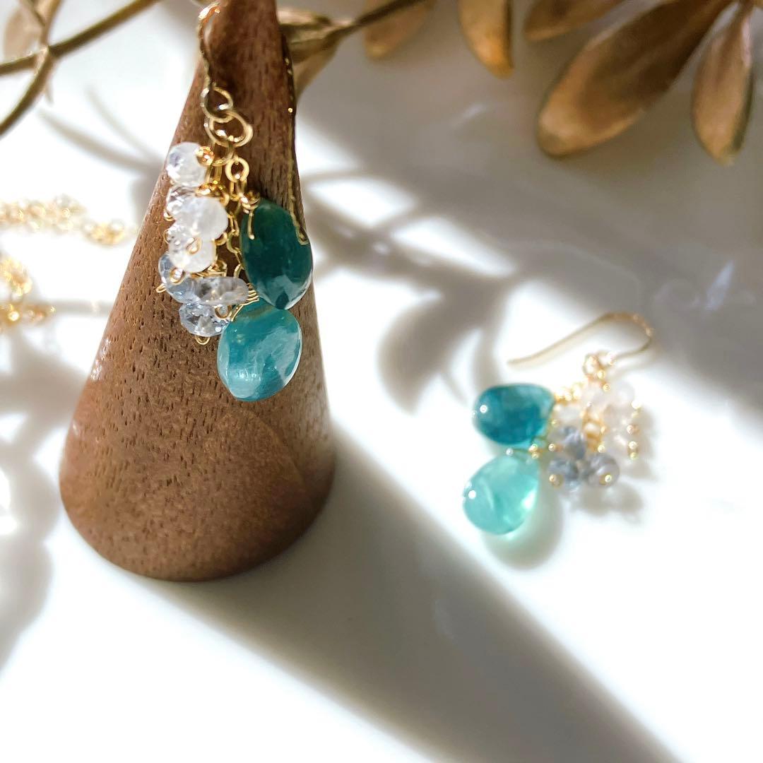 のんたん◆グランディディエライト×ブルームーンストーン×サファイアピアス