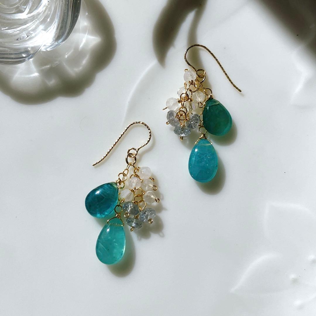 のんたん◆グランディディエライト×ブルームーンストーン×サファイアピアス