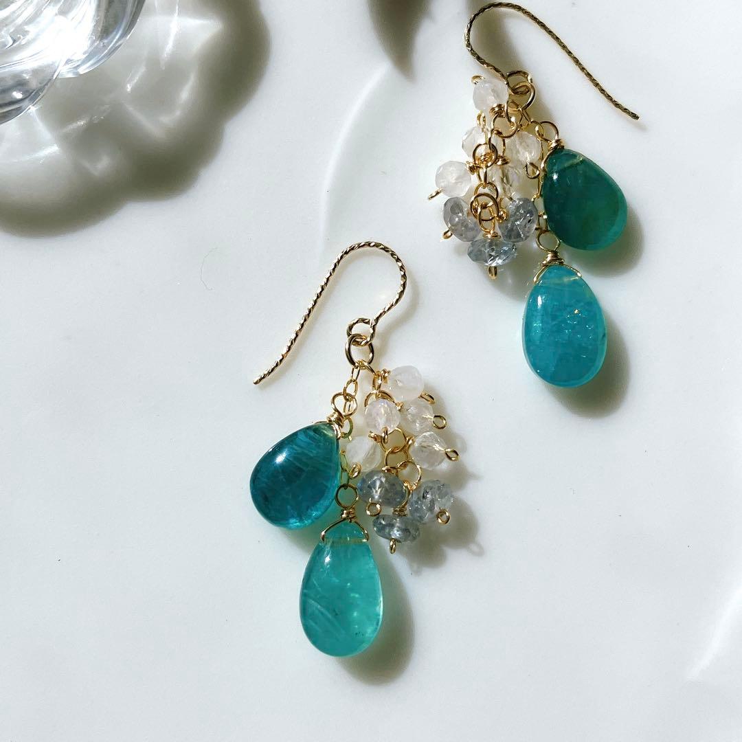 のんたん◆グランディディエライト×ブルームーンストーン×サファイアピアス