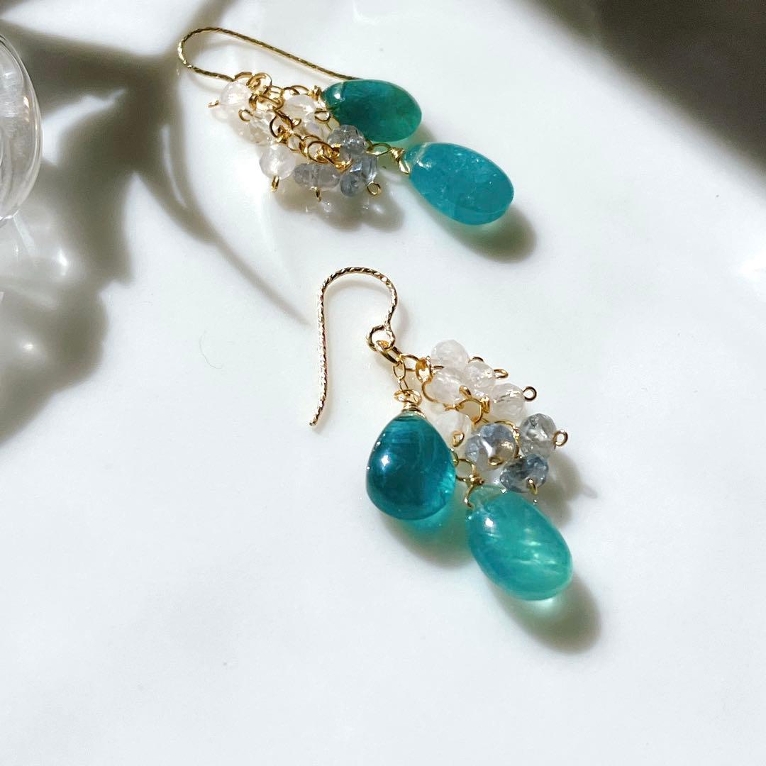 のんたん◆グランディディエライト×ブルームーンストーン×サファイアピアス