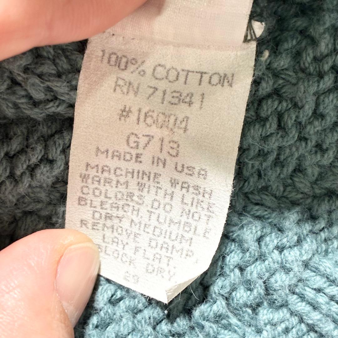 希少カラー　80s 90s L.L.bean コットンニット USA製 ラグラン