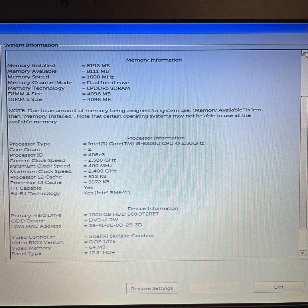 DELL Inspiron 5759 i5 8G HDD 美品