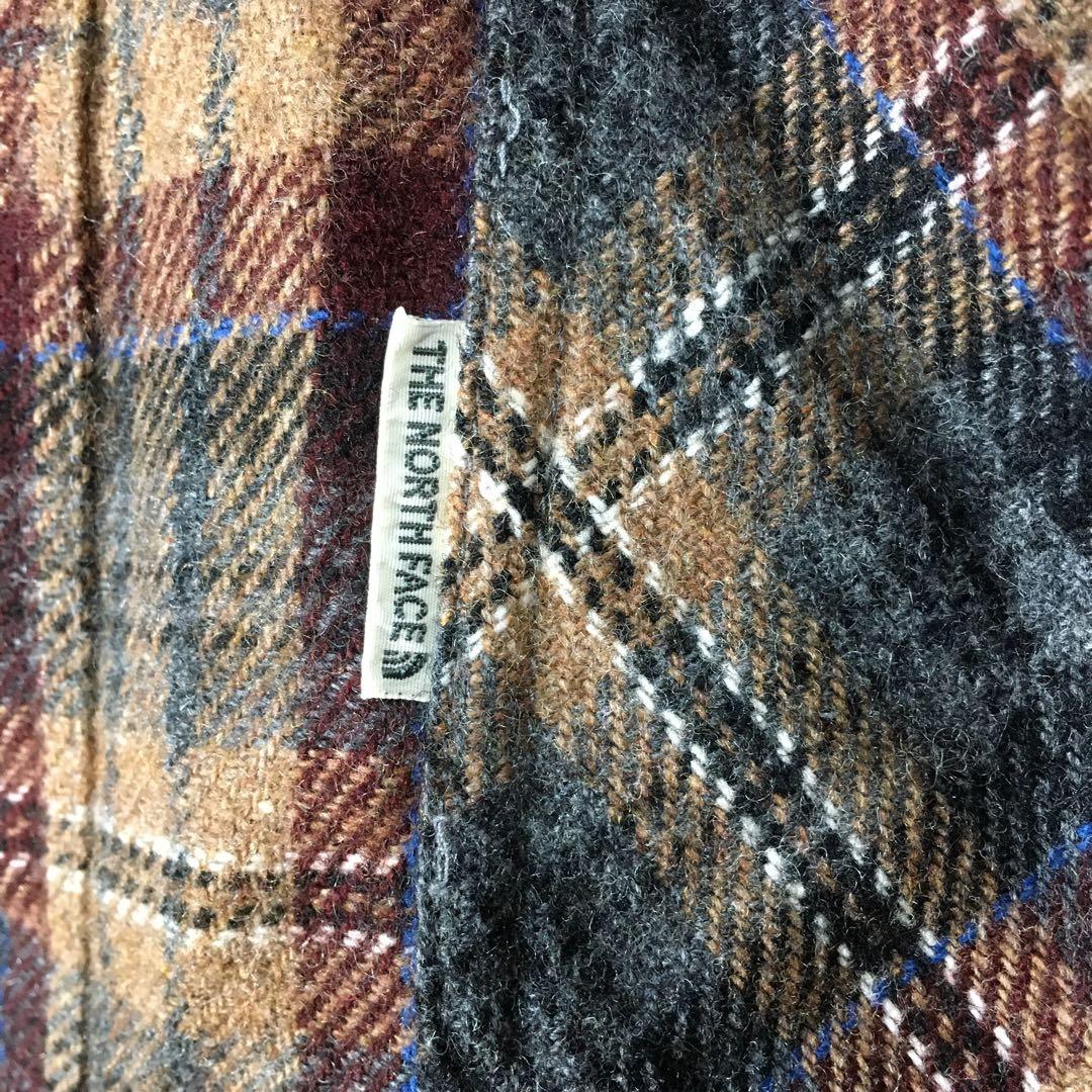 【個性派古着】ノースフェイス　日本製　長袖総柄デザインシャツ　チェック柄　M