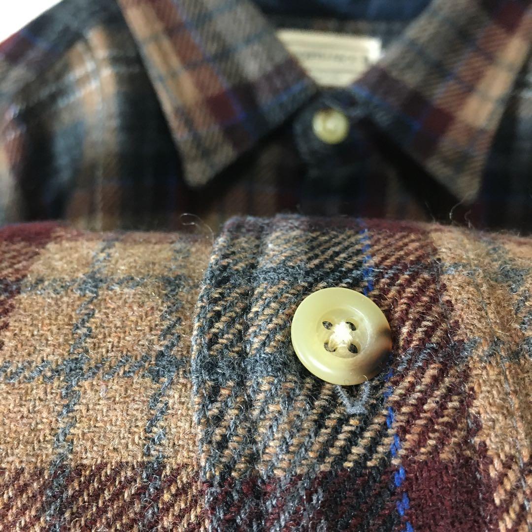 【個性派古着】ノースフェイス　日本製　長袖総柄デザインシャツ　チェック柄　M