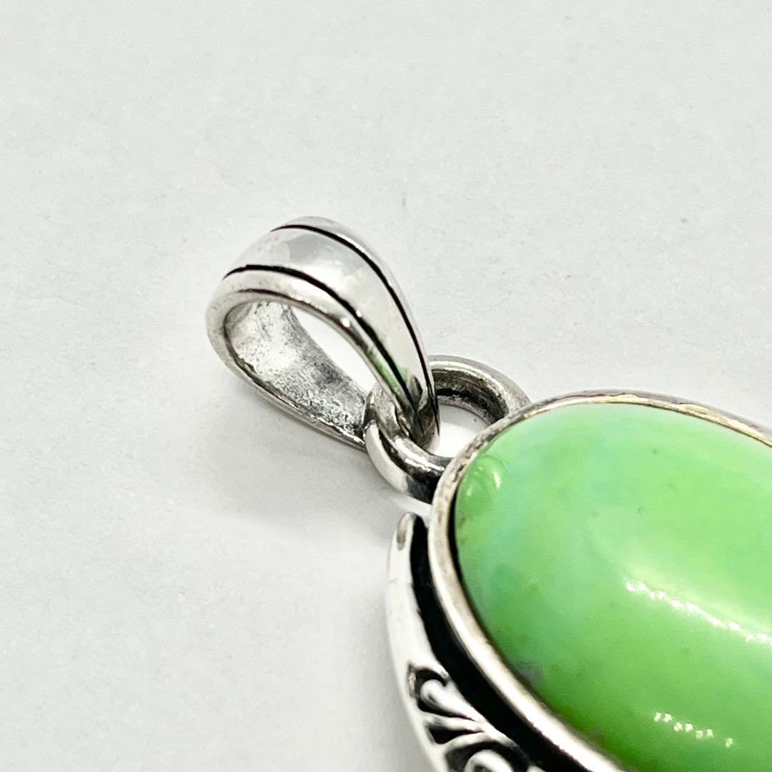 サード ペンダントトップ バッファロースカル グリーンターコイズ シルバー925