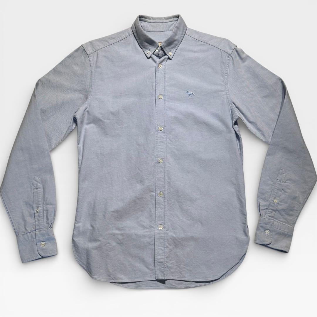 メゾンキツネ オックスフォードシャツ フォックスパッチ ブルー イタリア製 38