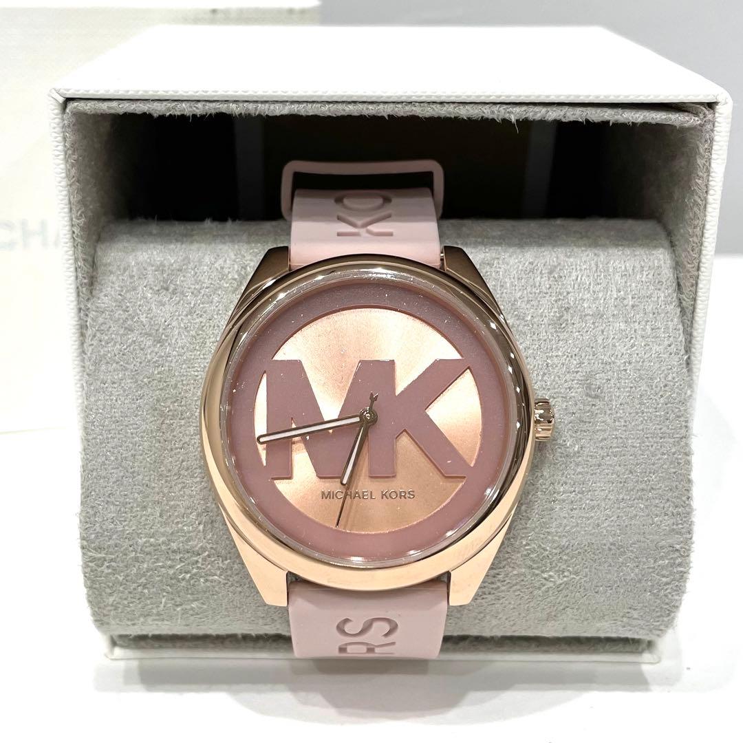 MICHAEL KORS MK ピンク シリコン バンド 時計 ラバー 贈り物
