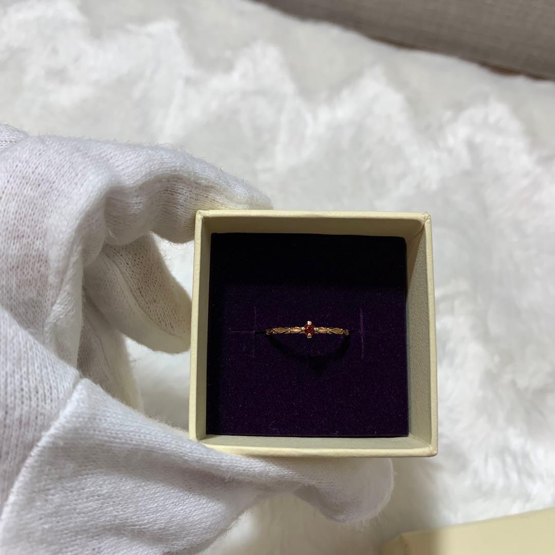 専用ですagete ガーネットピンキーリング １月誕生石　3号　10Ｋ