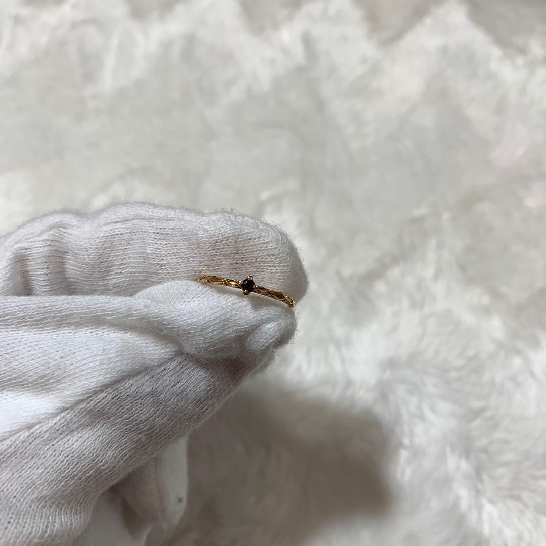 専用ですagete ガーネットピンキーリング １月誕生石　3号　10Ｋ