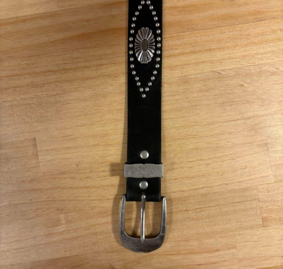 スタッズ レザー ターコイズ ベルト 本革 レザー ビンテージ