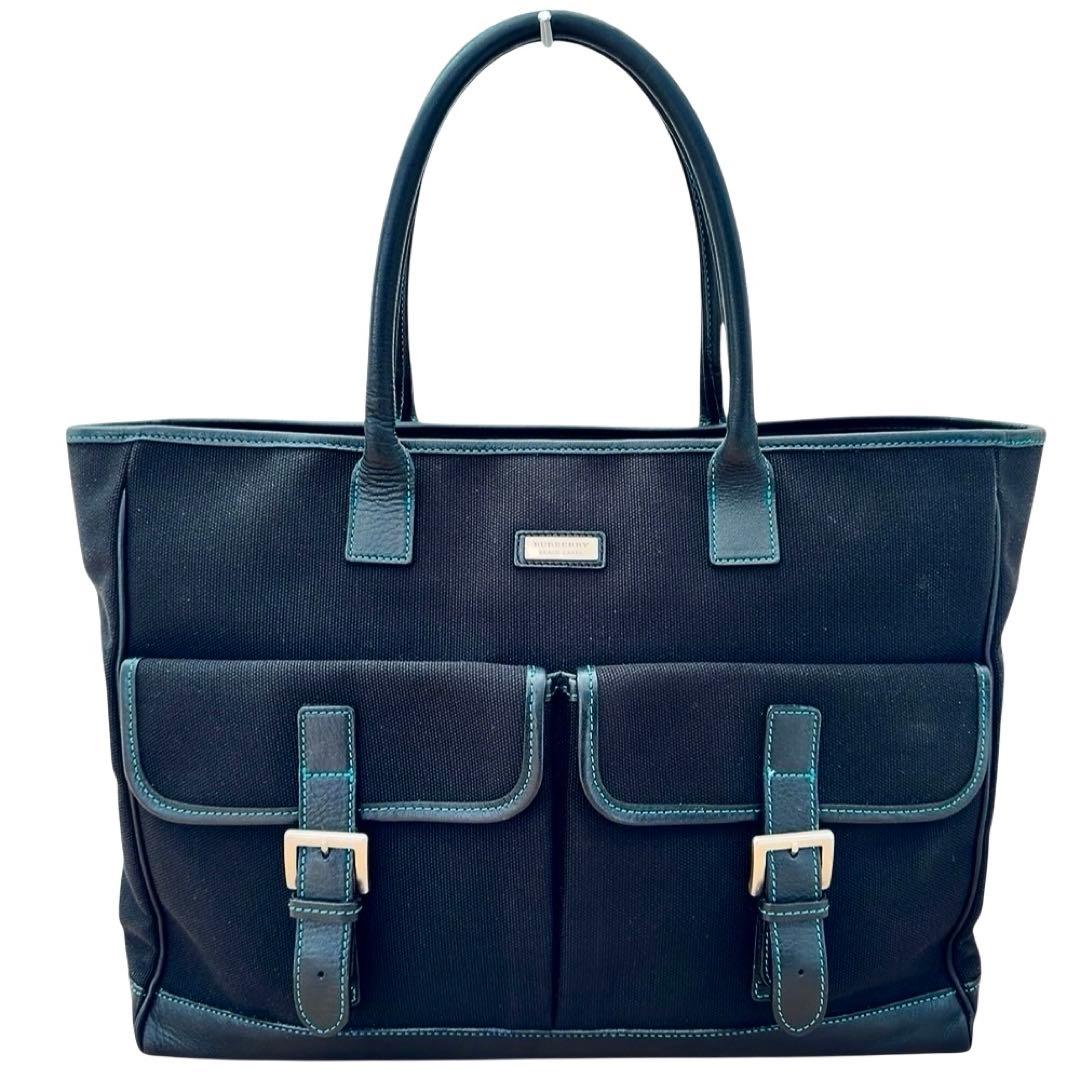 希少/美品✨バーバリー ブラックレーベル トートバッグ 肩掛け ブラック レザー