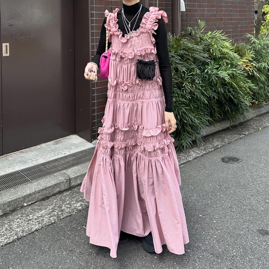 perna ペルナ　ギャザーキャミフリルワンピース