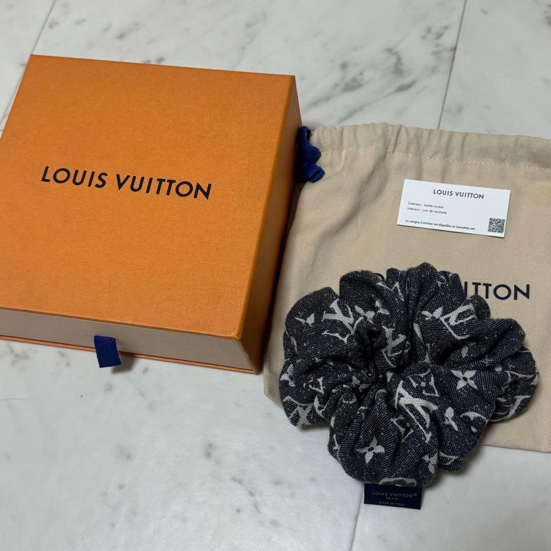 正規品　ルイヴィトン シュシュ モノグラム ジャカード デニム コットン