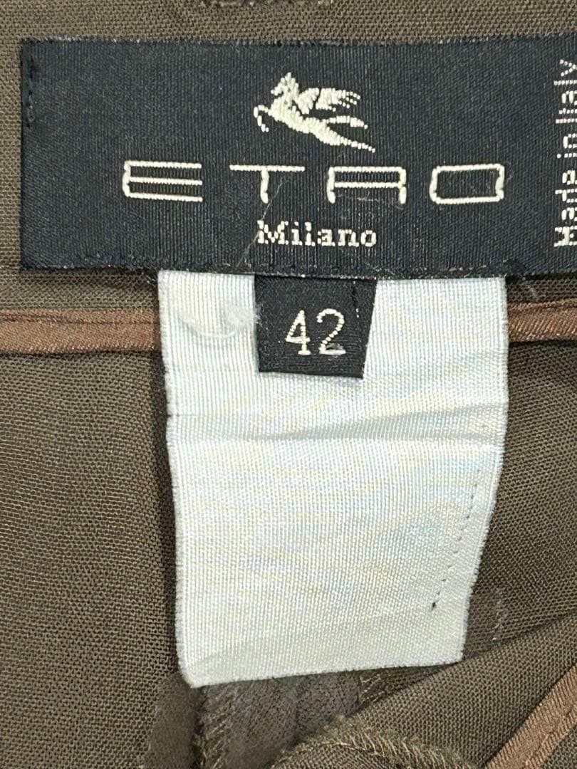 ETRO ダークブラウン パンツスーツ 上下セット　ストレッチ生地