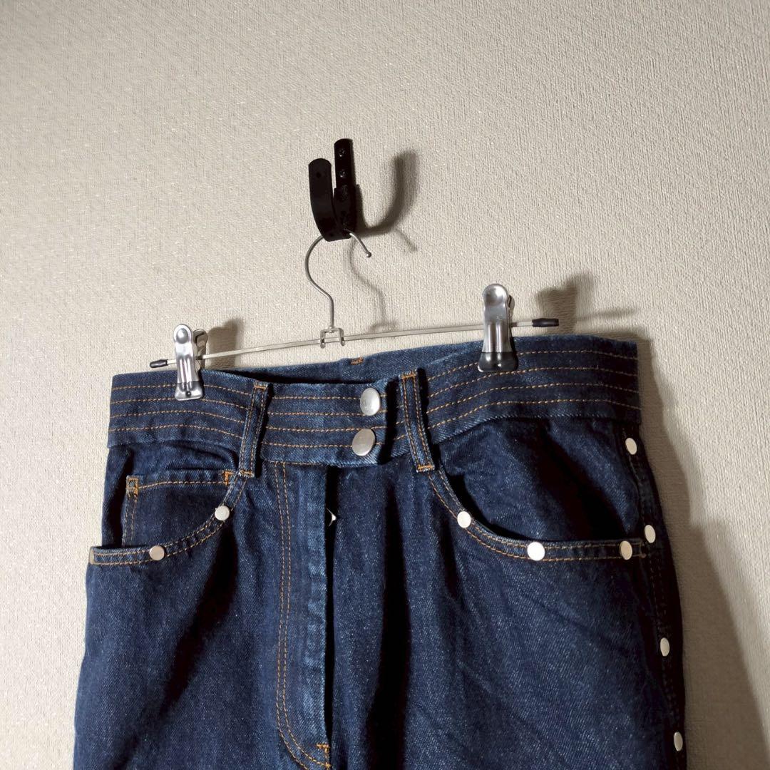 Dries van noten スタッズ バイカー デニムパンツ サイドジップ