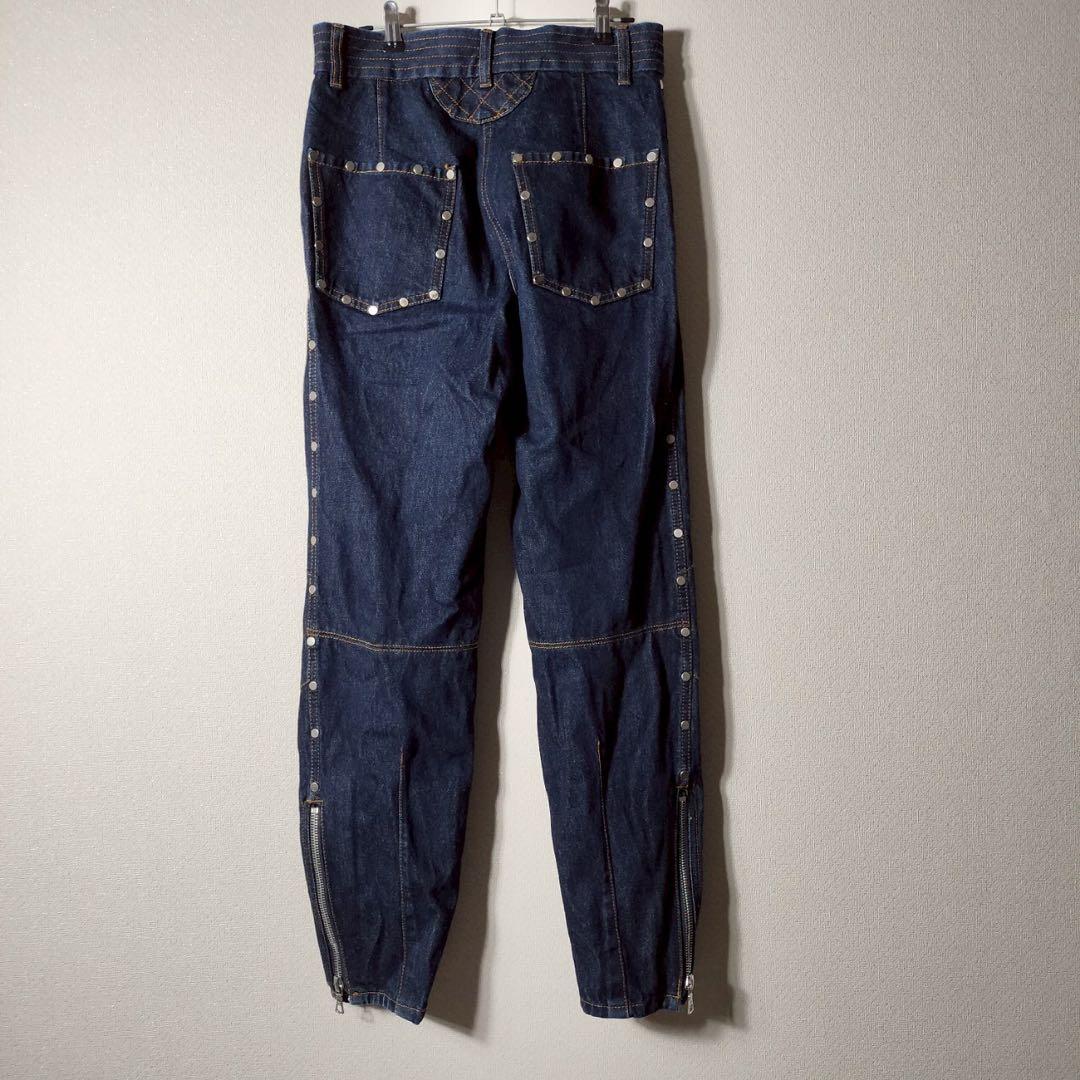 Dries van noten スタッズ バイカー デニムパンツ サイドジップ