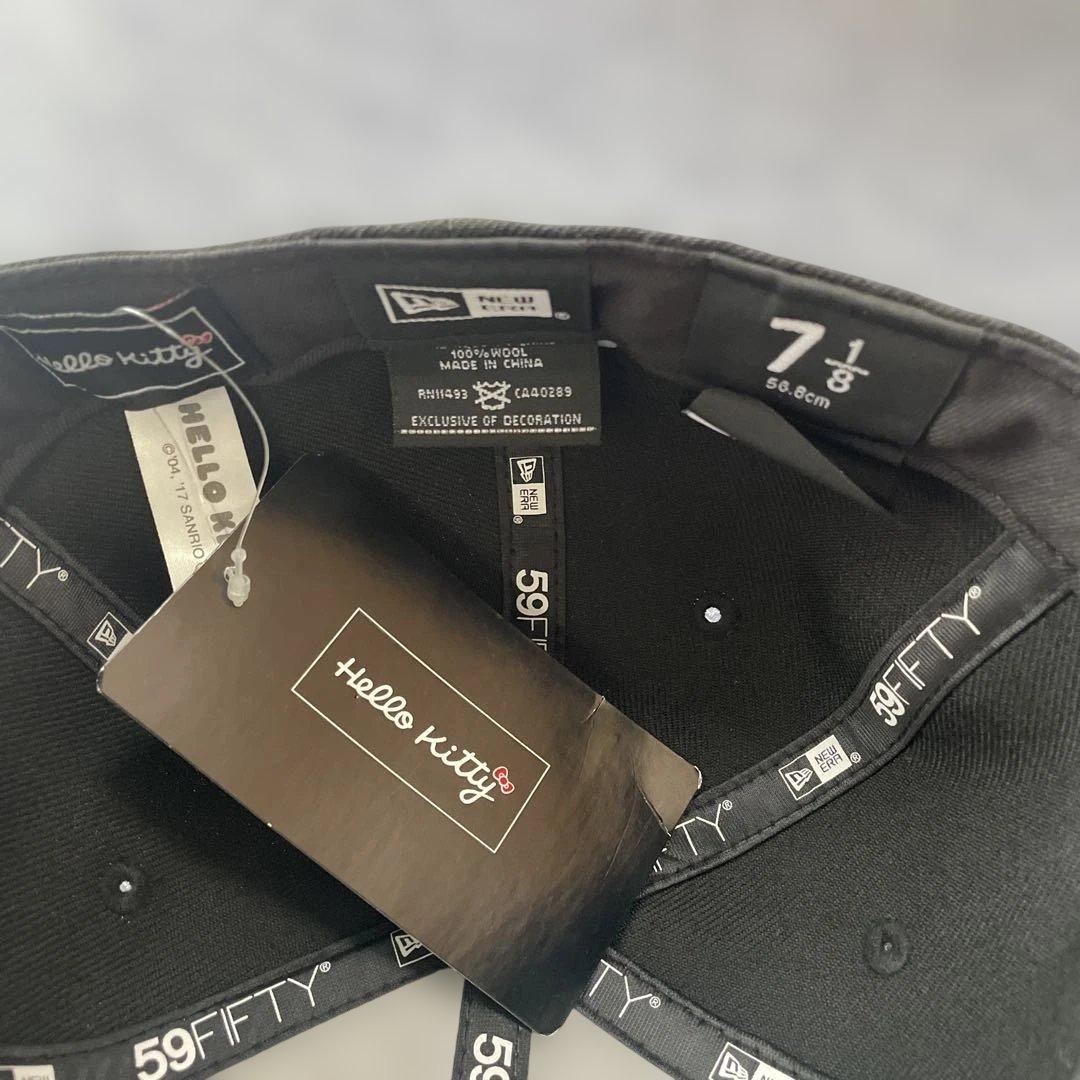 NEW ERA ハローキティ59FIFTY ブラック キャップ7 1/8 刺繍