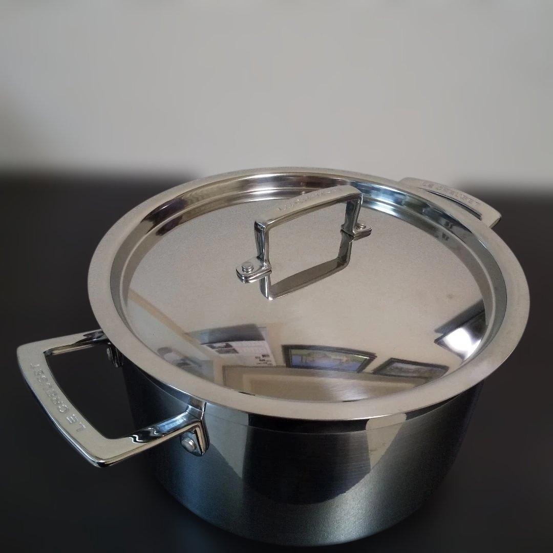 LE CREUSET ル・クルーゼ ステンレス蓋付き両手鍋 6L