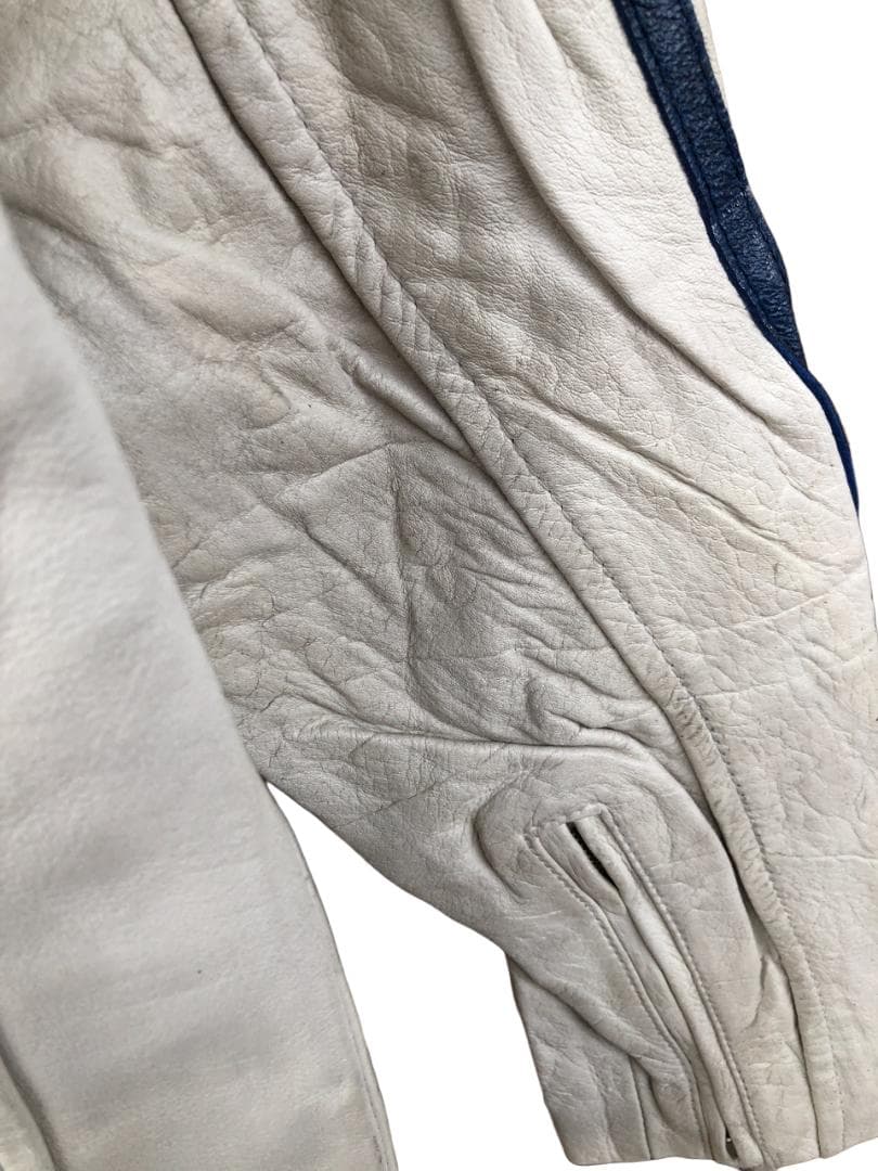 [訳あり]新品 Schott シングルライダースレザージャケット アイボリー/M