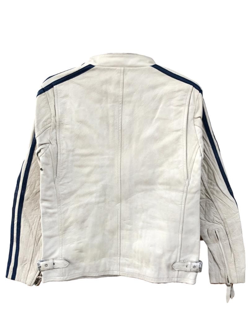 [訳あり]新品 Schott シングルライダースレザージャケット アイボリー/M