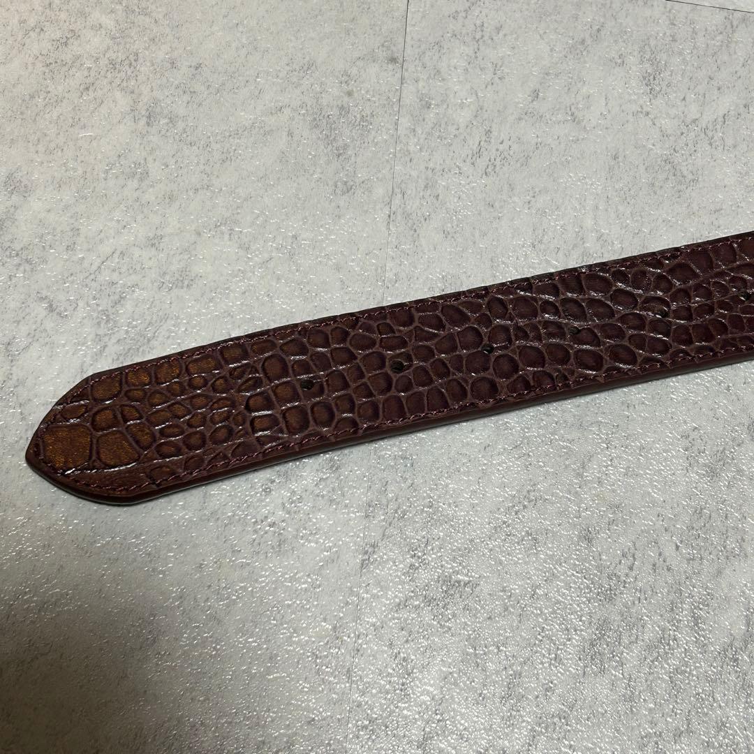 小物 MERTRA Alligator Skin Belt (BROWN) S-M