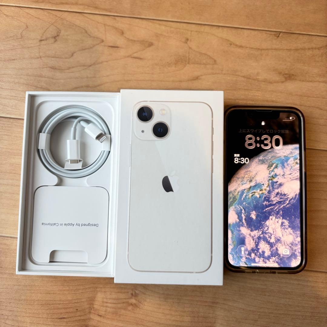 美品 海外製 iPhone 13 mini 256GB ホワイト