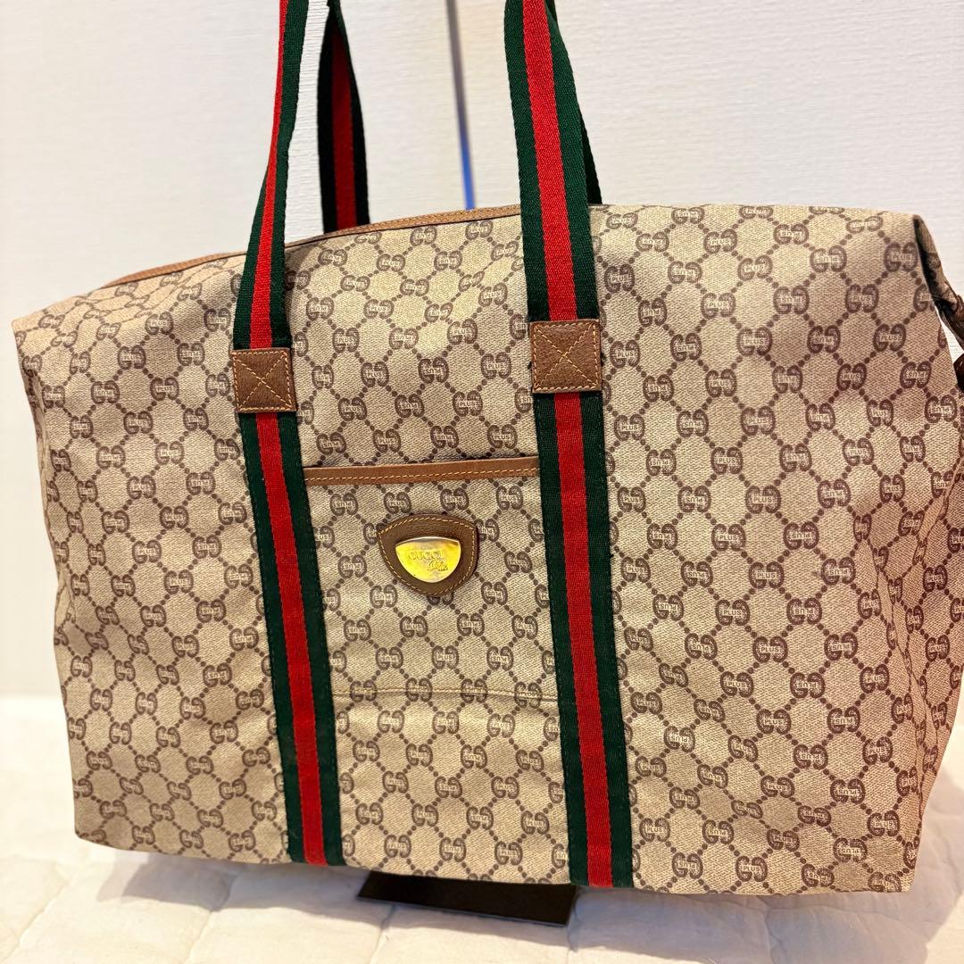 【良品】GUCCI グッチ GG ボストンバッグ プラス オールドグッチ