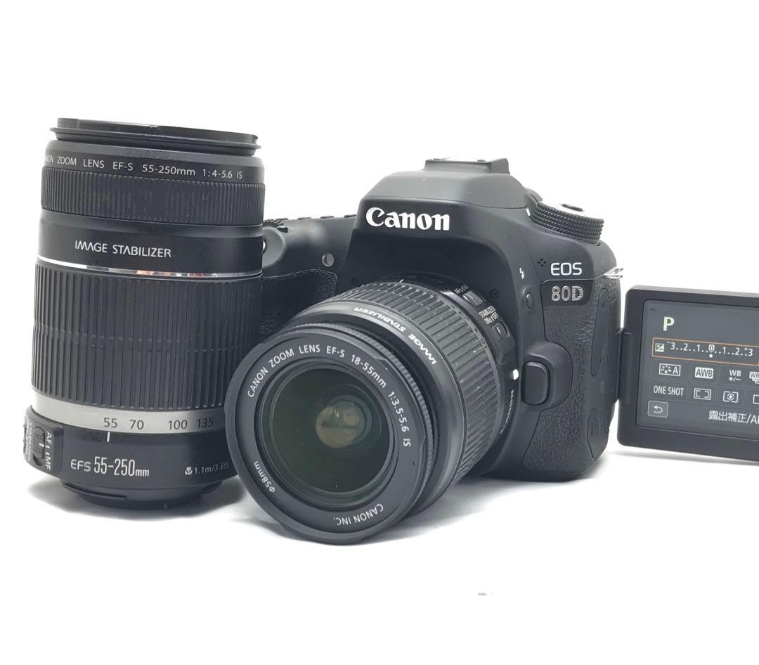 極美品　Canon EOS 80D ダブルズームレンズセット♪安心フルセット♪