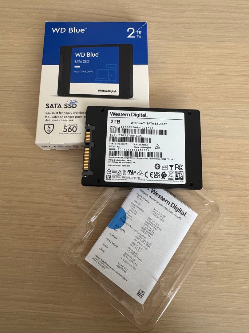 外付けハードディスク・ドライブ WD Blue SATA SSD 2TB