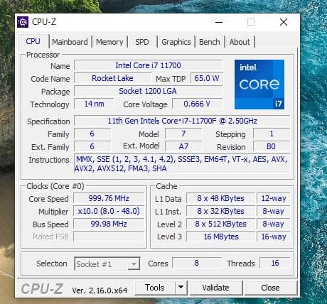 Intel Core i7 11700F CPU 【動作確認済】