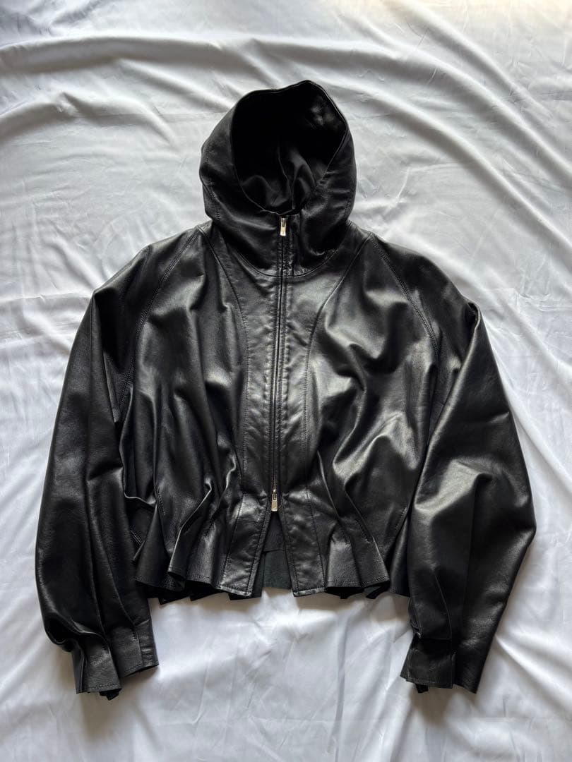 OMAR AFRIDI レザー ジッパーカー 46