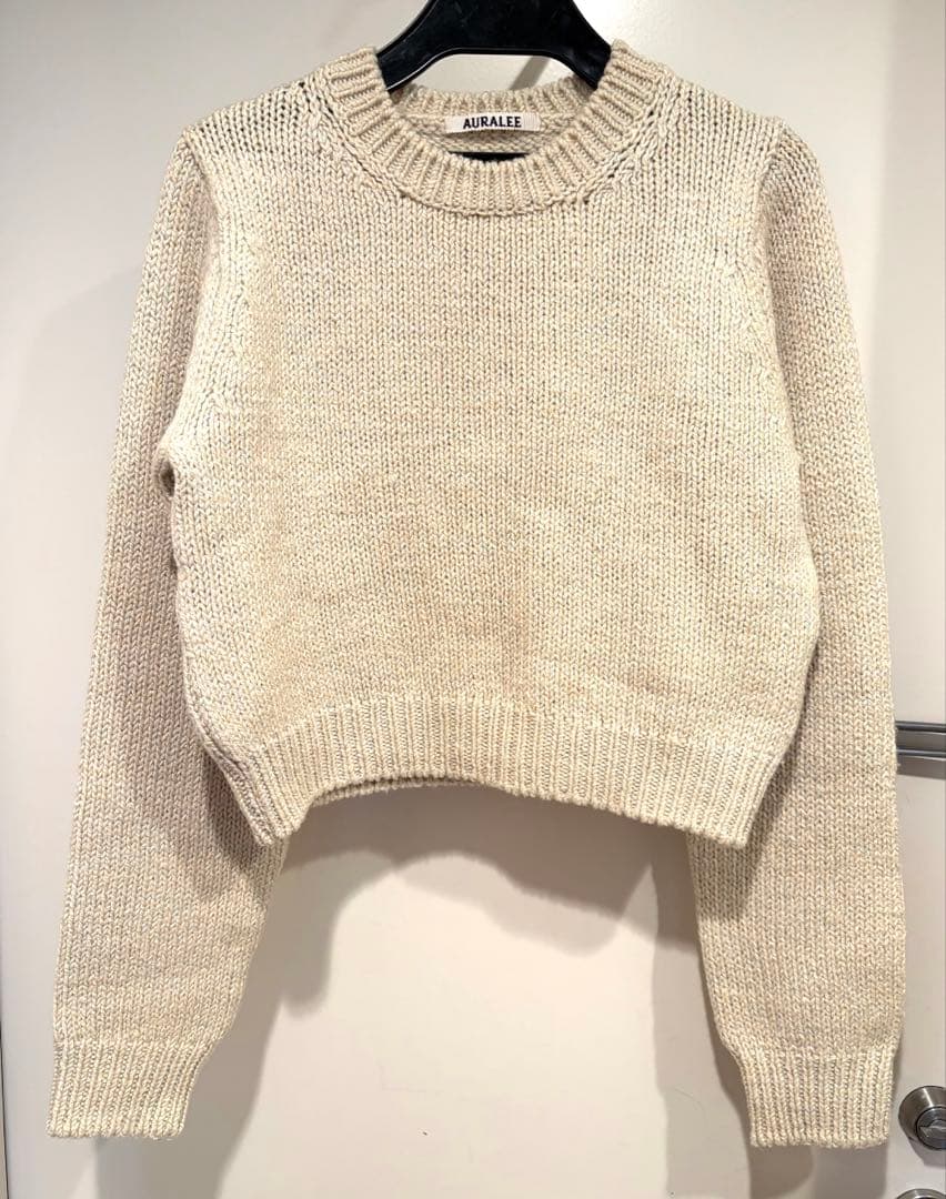 トップス AURALEE SILK WOOL CAMEL MIX KNIT