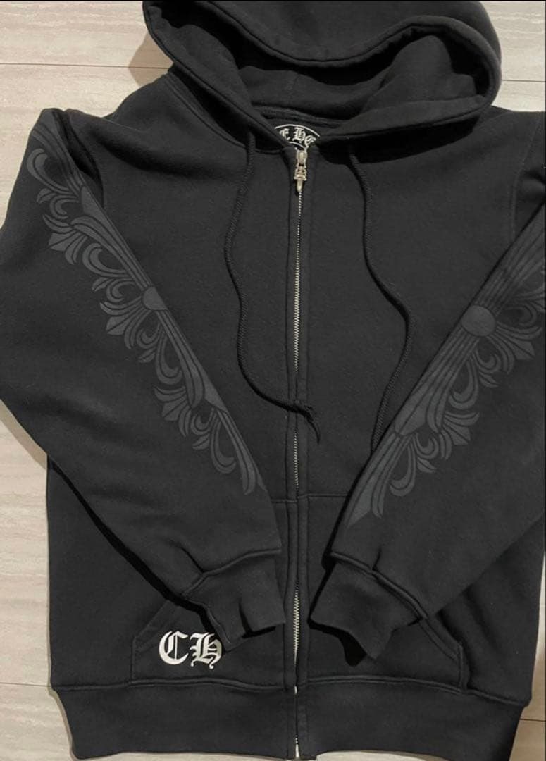 激レア美品クロムハーツ　フローラルクロスジップアップパーカー