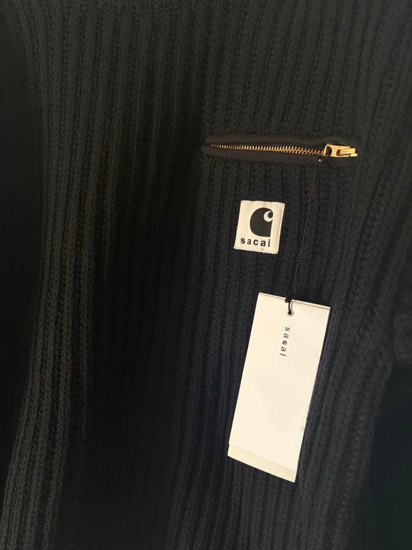 sacai Carhartt WIP ニット プルオーバー デトロイト 黒 02