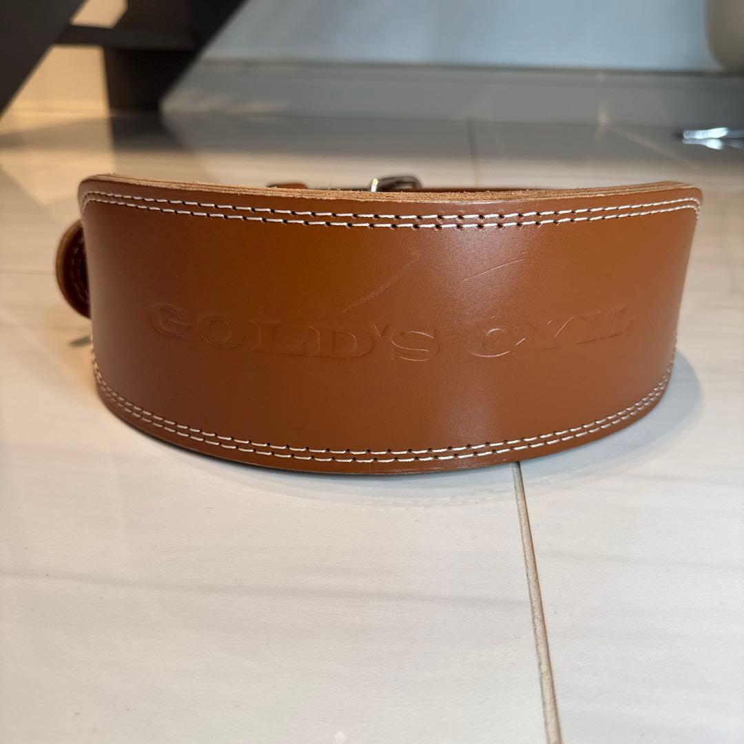 ゴールドジム　トレーニング・パワーベルト ブラウン　Lサイズ