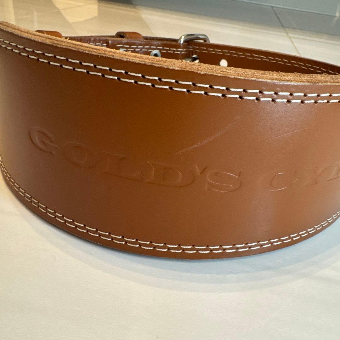 ゴールドジム　トレーニング・パワーベルト ブラウン　Lサイズ