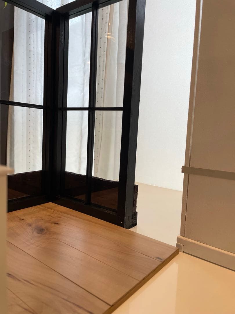 ドールハウス　撮影背景ボード　ハンドメイド☆ ルーム＆チェア＆シェルフ家具