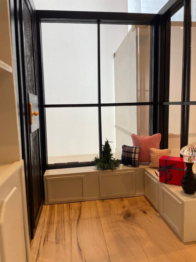 ドールハウス　撮影背景ボード　ハンドメイド☆ ルーム＆チェア＆シェルフ家具