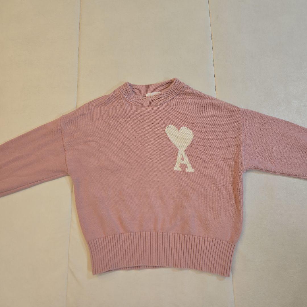 amiピンク ハート刺繍 ニットセーター 長袖